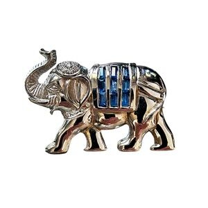 Sterling Silver 925 blue sapphire slide pendant or pin EC